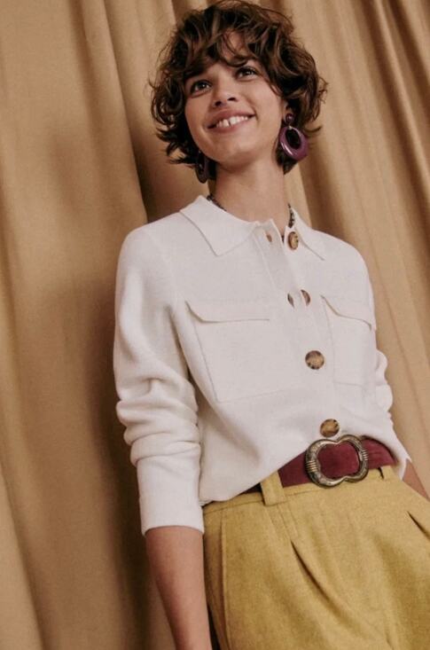 Sezane Sweaters - Sezane Betty Sweater Cardigan Ecru